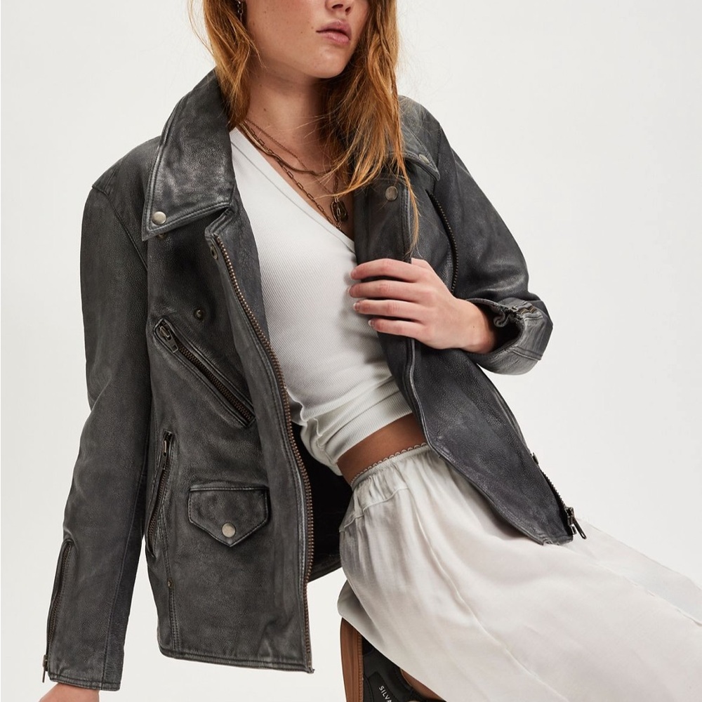 NWT Free People We the Free Jealousy Leather Moto Jacket